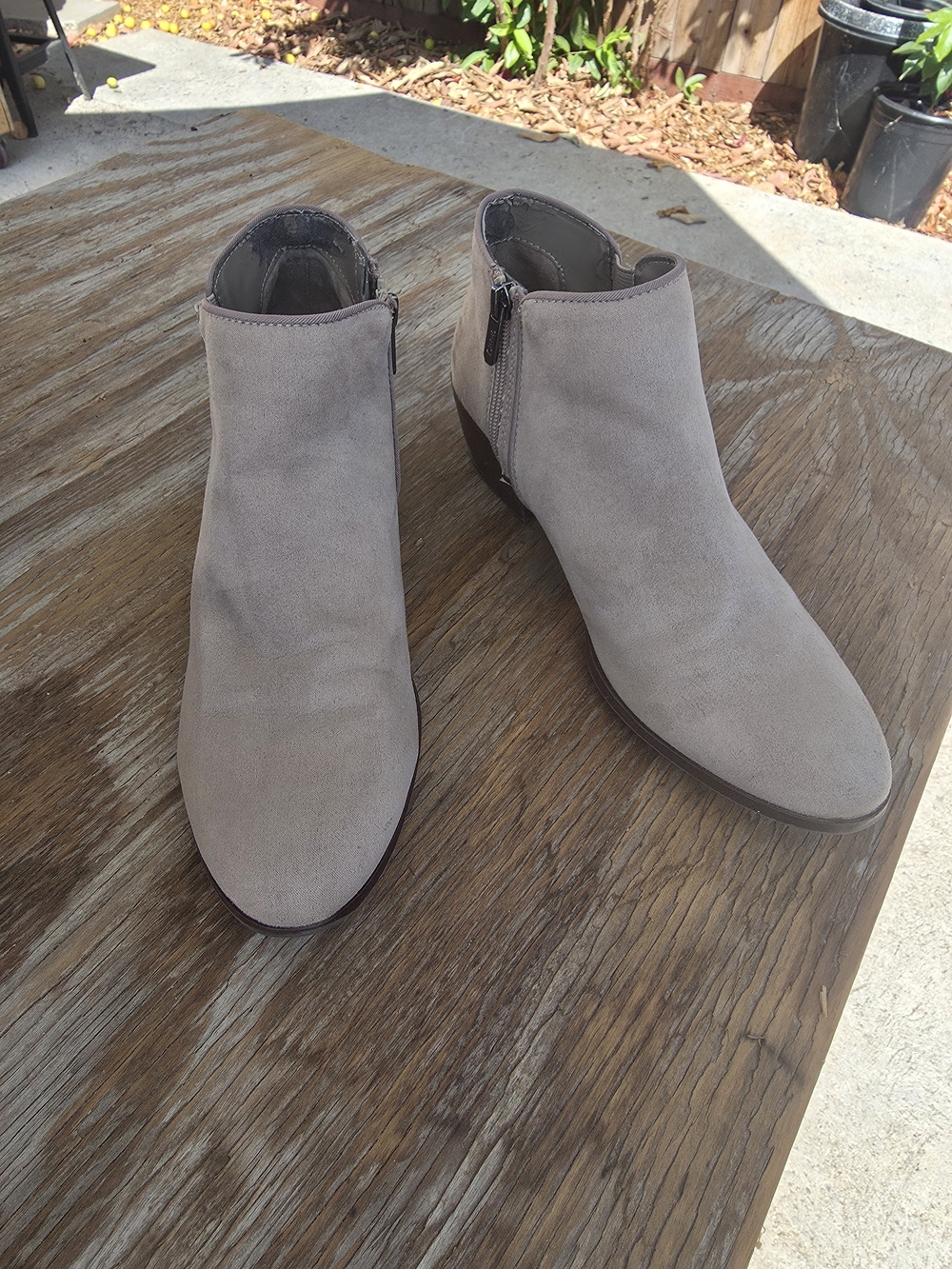Suede Ankle Boots - Taupe / Stone